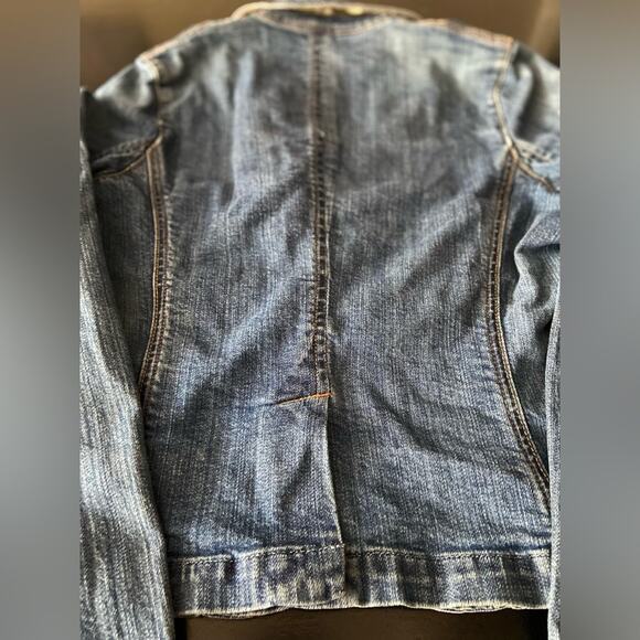 GAP Stretch Tailored Fit Blue Denim Jacket sz 6 - Picture 6 of 12